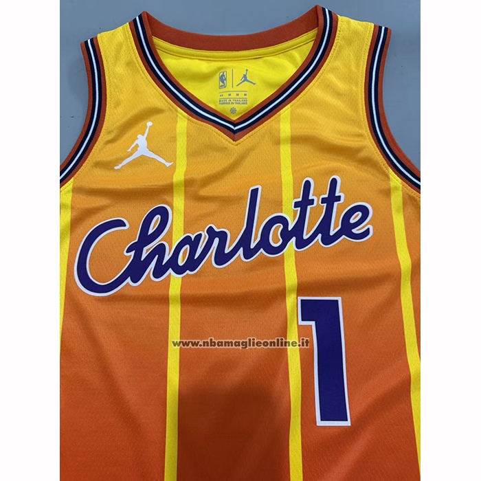 Maglia Charlotte Hornets Lamelo Ball No 1 Citta 2025-26 Arancione